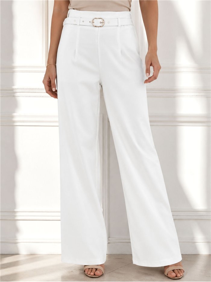 Pantaloni a gamba larga con cintura