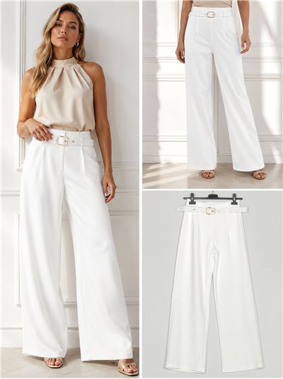 Pantalón wide-leg cinturón 2