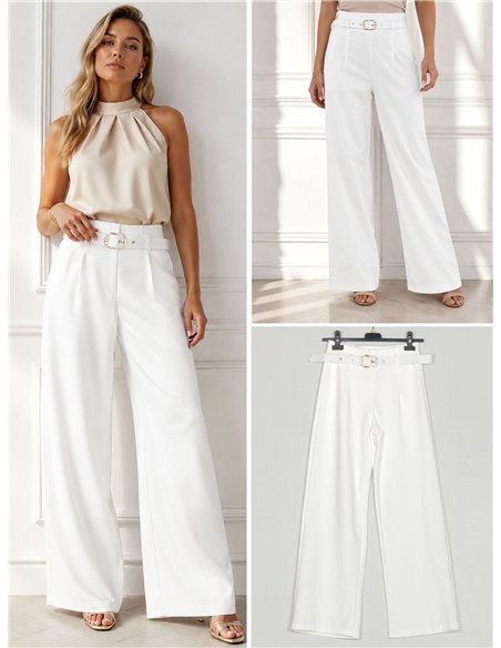 Pantaloni a gamba larga con cintura