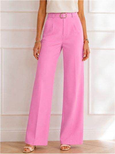 Pantalón wide-leg cinturón