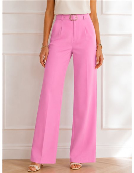 Pantalón wide-leg cinturón