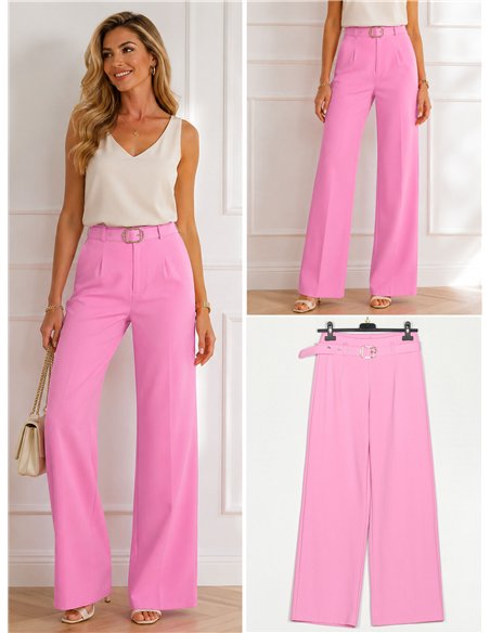 Pantalón wide-leg cinturón