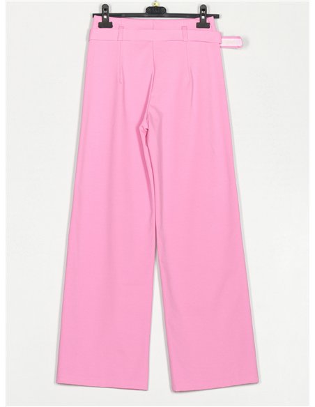 Pantalón wide-leg cinturón