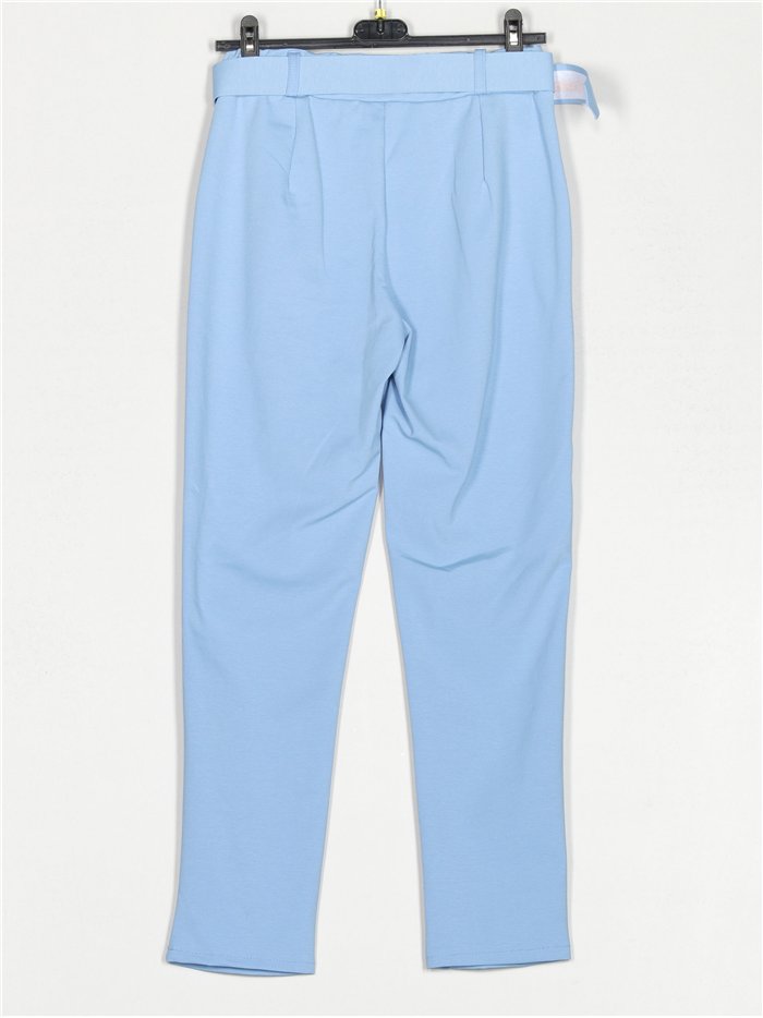 Pantalón liso cinturón de hebilla