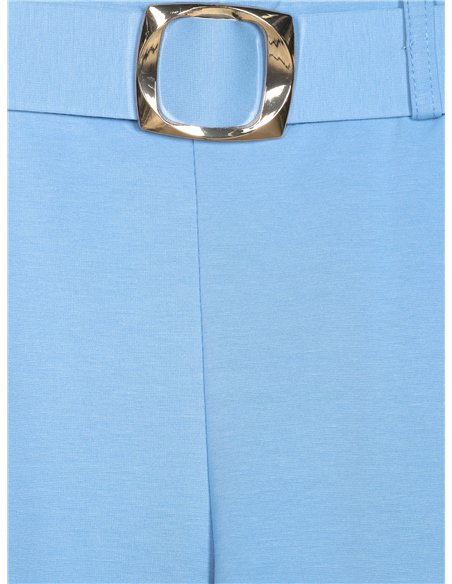 Pantalón liso cinturón de hebilla