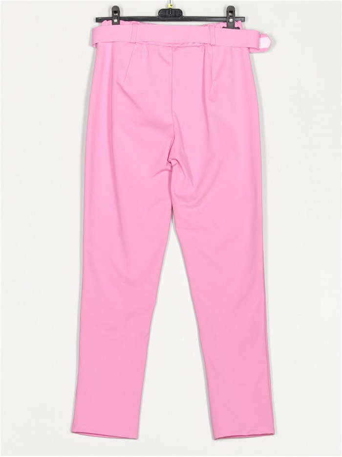 Pantalón liso cinturón de hebilla