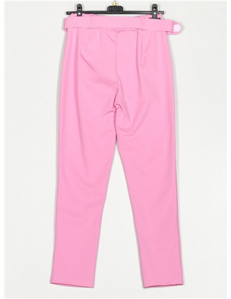 Pantalón liso cinturón de hebilla