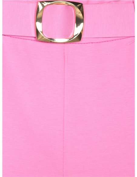 Pantalón liso cinturón de hebilla
