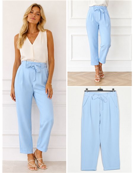 Pantalón paperbag con lazada