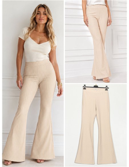 Pantalón flare rayas finas