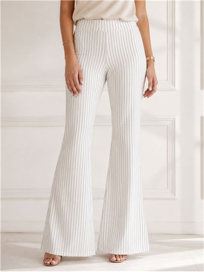 Pantalón flare rayas finas