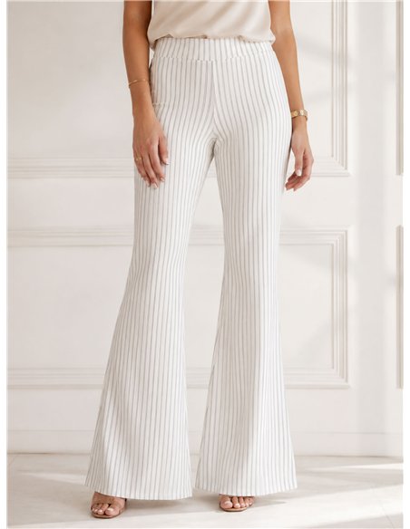 Pantalón flare rayas finas