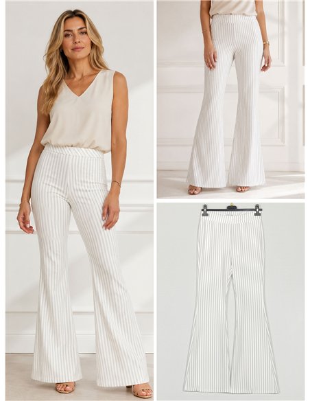 Pantalón flare rayas finas
