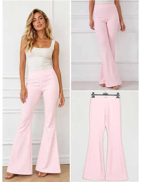 Pantalón flare rayas finas