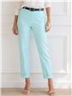 Pantalón cropped rayas finas cinturón