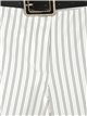 Pantalón cropped rayas finas cinturón