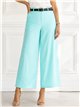 Pantalón wide-leg rayas finas con cinturón