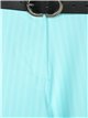 Pantalón wide-leg rayas finas con cinturón