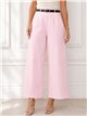 Pantalón wide-leg rayas finas con cinturón