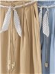 Pantalón culotte con cinturón de lunares