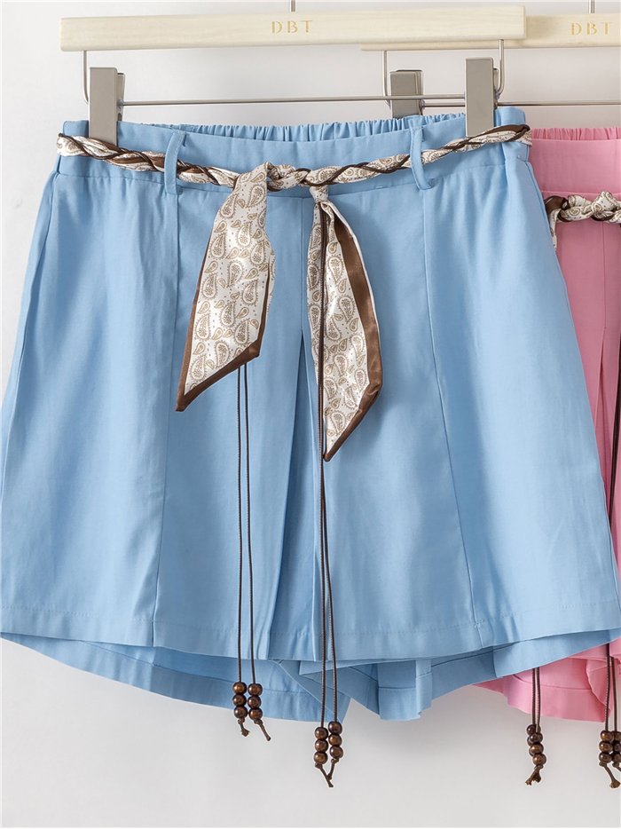 Falda pantalón con cinturón pañuelo