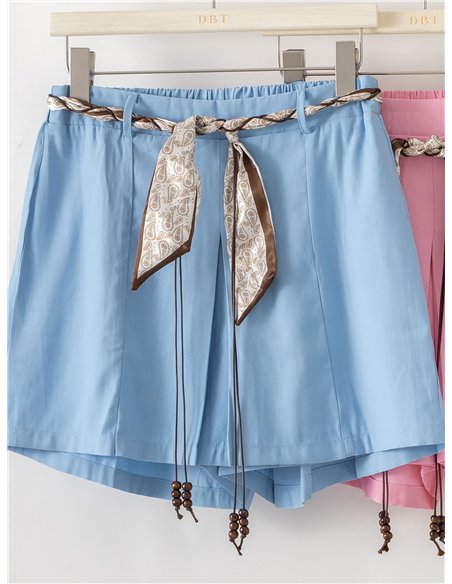 Falda pantalón con cinturón pañuelo