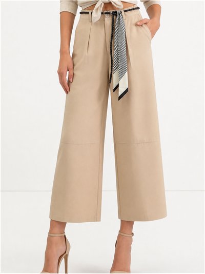 Pantalón wide-leg con cinturón pañuelo