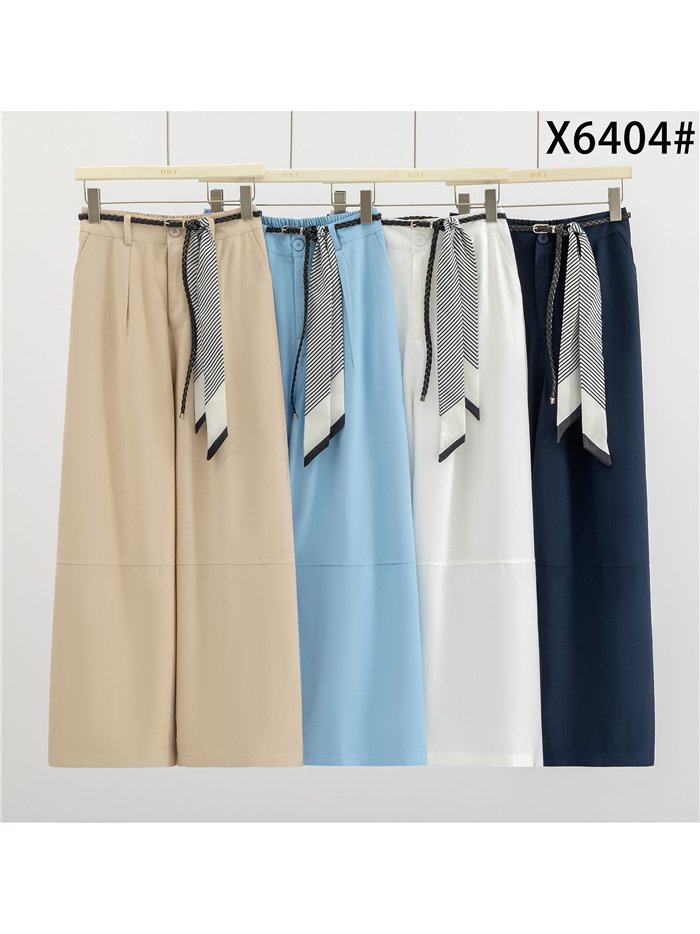 Pantalón wide-leg con cinturón pañuelo