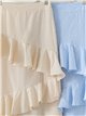 Falda midi de cuadros vichy con volantes