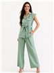 Conjunto camisa sin manga y pantalón palazzo