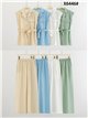 Conjunto camisa sin manga y pantalón palazzo