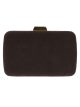 Bolso clutch de fiesta antelina marrón