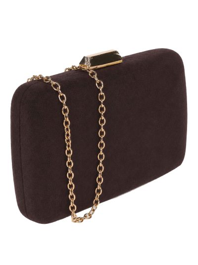 Pochette de soirée en daim marrón - AD-12592 MARRON 2