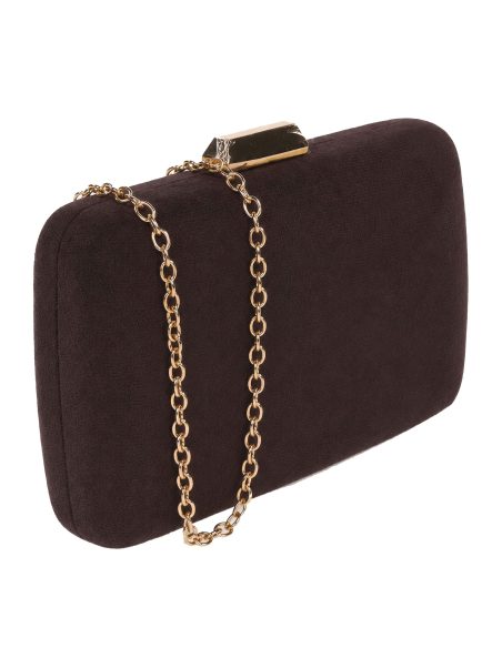 Pochette de soirée en daim marrón - AD-12592 MARRON