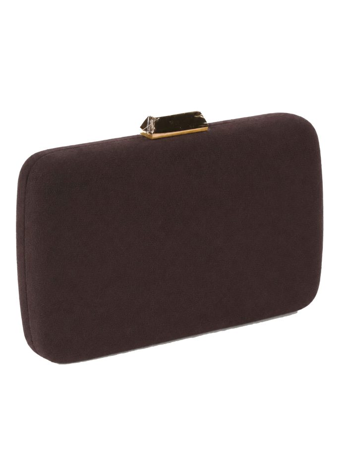 Pochette de soirée en daim marrón - AD-12592 MARRON