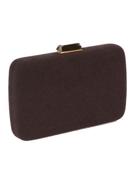Pochette de soirée en daim marrón - AD-12592 MARRON