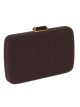 Bolso clutch de fiesta antelina marrón