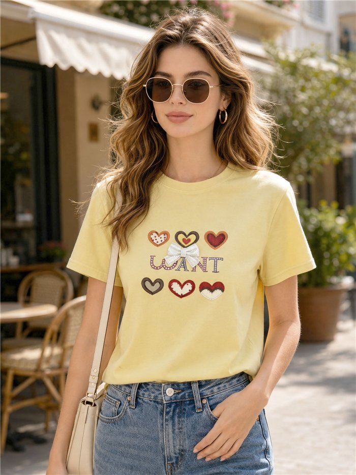 Ich möchte ein T-Shirt mit Herzen.
