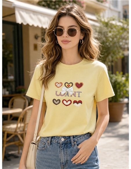 Ich möchte ein T-Shirt mit Herzen.