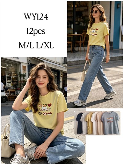 Camiseta con corazones Want 2