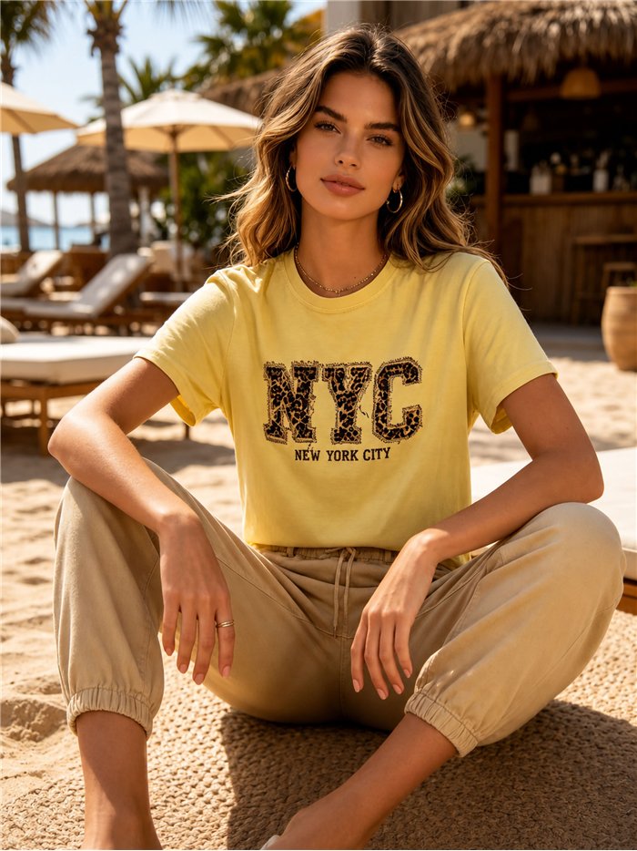 New Yorker T-Shirt mit Tiermuster