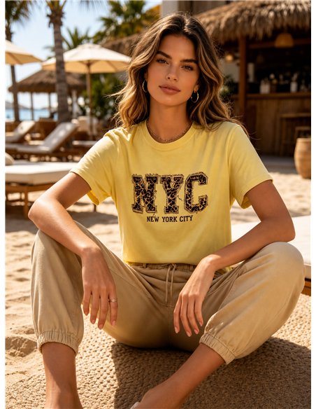 New Yorker T-Shirt mit Tiermuster