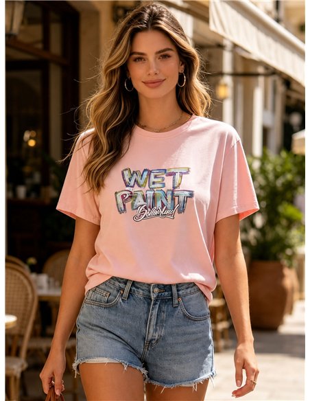 Übergroßes T-Shirt mit Nassfarbe-Motiv