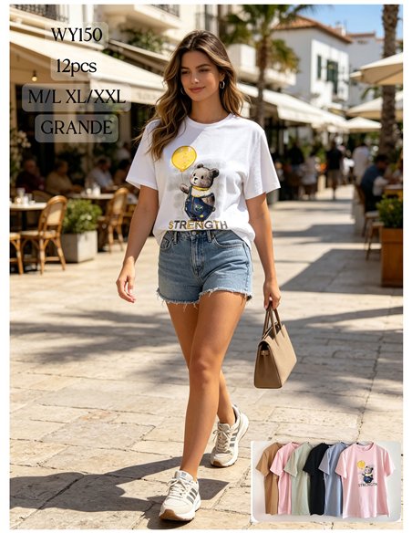 Übergroßes T-Shirt mit Bärenstärke