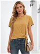 Einfarbiges T-Shirt mit seitlichem Knoten