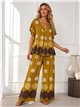 Conjunto blusa talla grande estampado de lunares  y pantalón