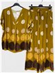 Conjunto blusa talla grande estampado de lunares  y pantalón