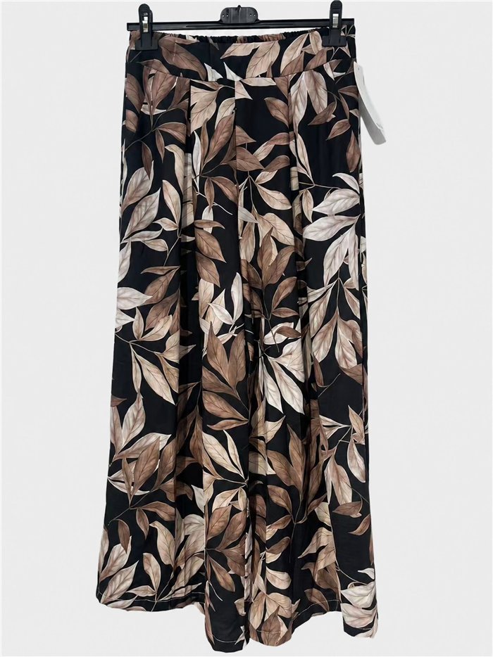 Pantalón palazzo estampado hojas
