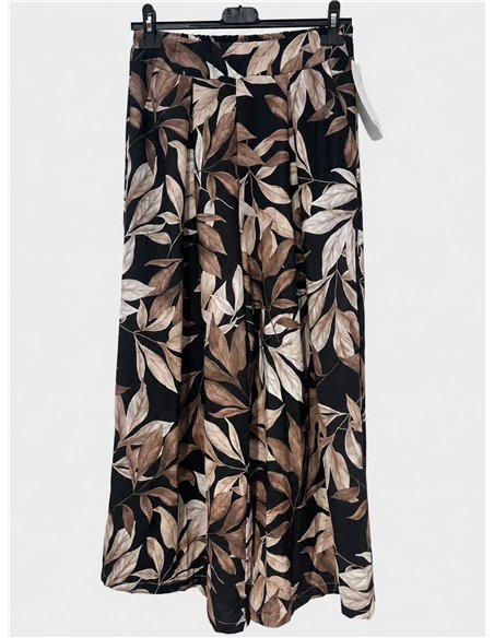 Pantalón palazzo estampado hojas