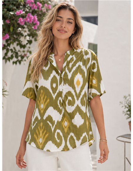 Camicetta fluida con stampa ikat